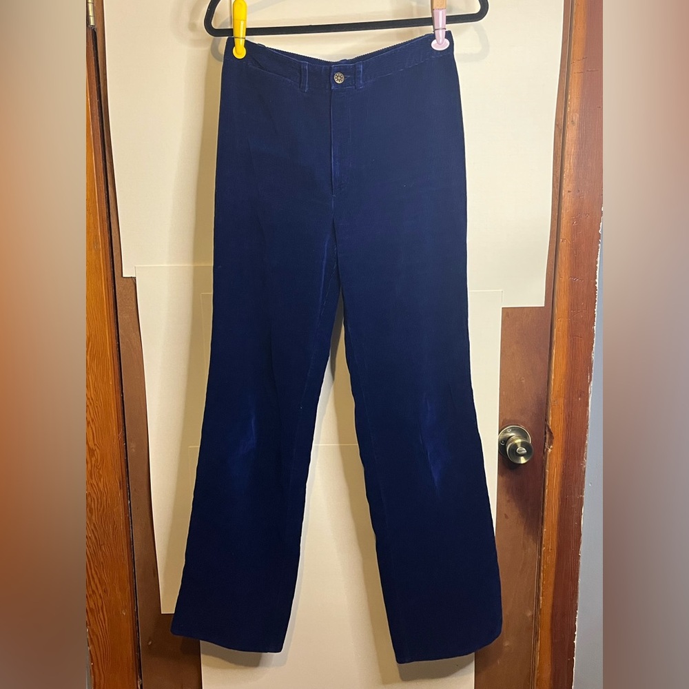 Sears Roebuck Women’s (VTG 12) Waist 29 Navy Blue Corduroy Straight Leg Pants